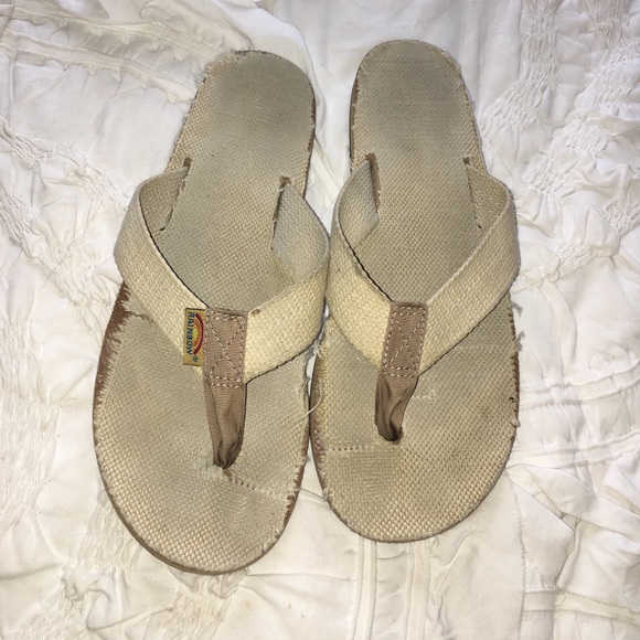 Rainbow flip flops