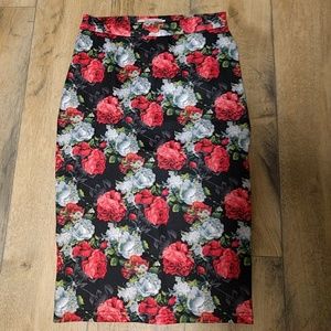 Floral pencil skirt