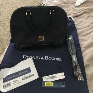 Dooney & Bourke Leather Zip Zip Satchel- Black