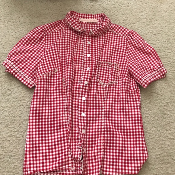 Miss me red plaid top