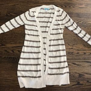 Striped maternity cardigan