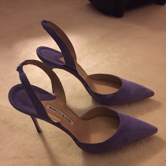 Worn once MANOLO BLAHNIK LAVENDER SLINGBACKS sz 41