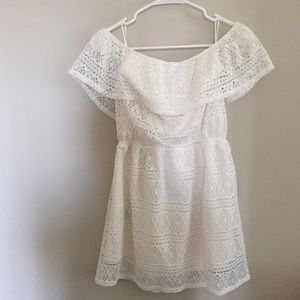 Lace off the shoulder dress