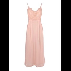 Crochet Lace Top Chiffon Midi Dress