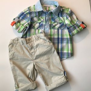 Matching Button Down Shirt and Pant Set