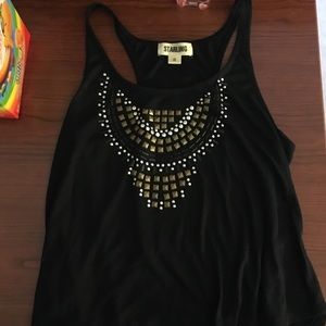 Black tank crop top