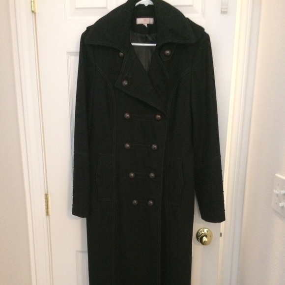 Wool 60% Woman's Winter Classy Black Coat Sz L/M.