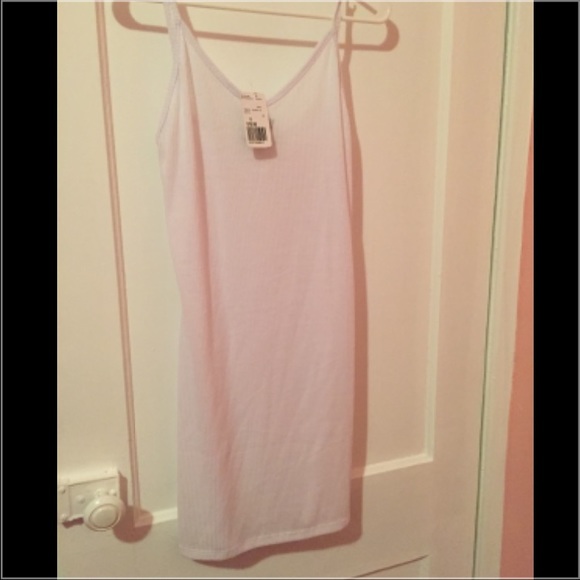 White Ribbed Tank Mini Dress