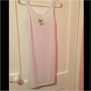 White Ribbed Tank Mini Dress