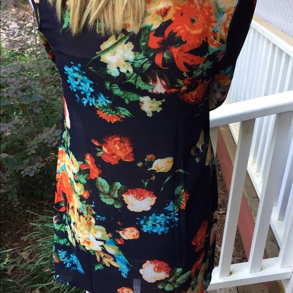Navy Floral Boho Top/Dress - Picture 2 of 4