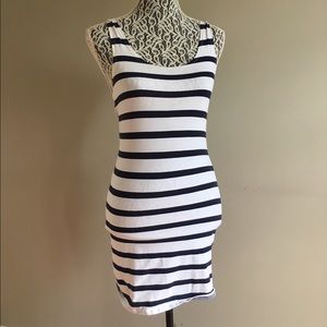 Blue and White Stripe Mini Dress