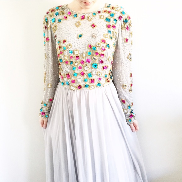 Vintage Dresses & Skirts - vintage jeweled dress