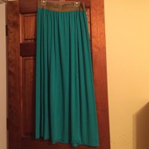 Turquoise maxi skirt