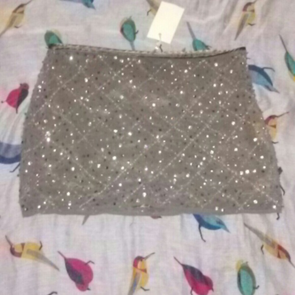 One of a kind sequins and beaded skirt