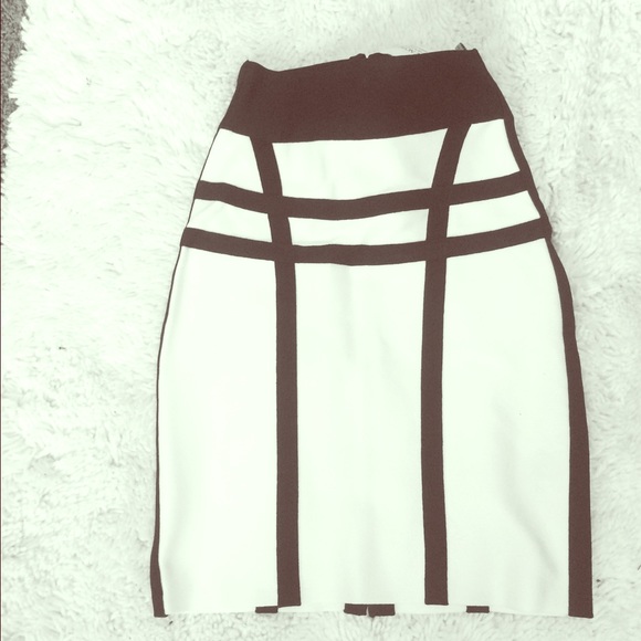 Black and white bandage skirt