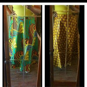 African print wrap skirt