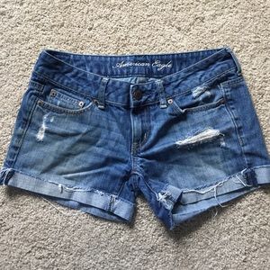 American Eagle distressed jean shorts