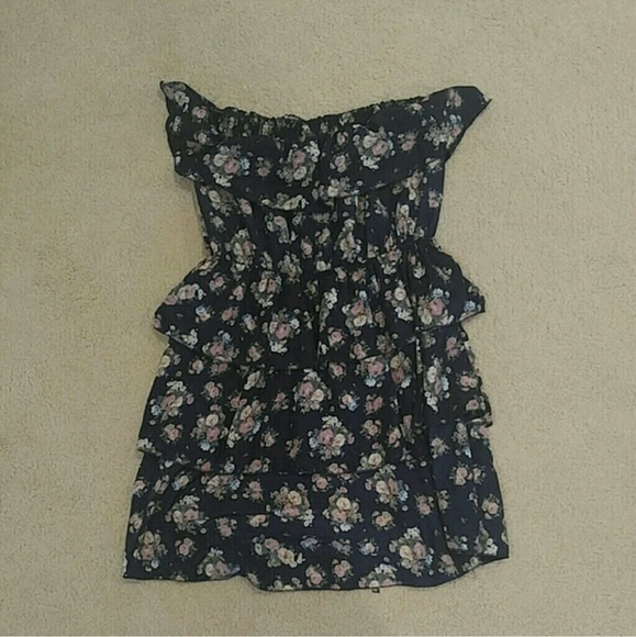 Strapless floral dress