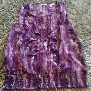 Purple Ruffles Tank Blouse