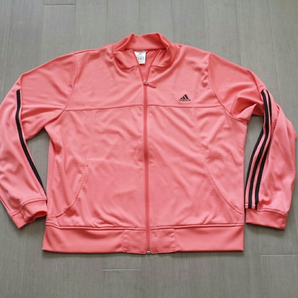 Beautiful coral Adidas zip-up jacket XL