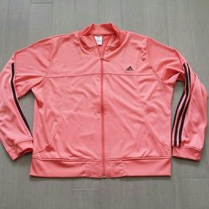 Beautiful coral Adidas zip-up jacket XL