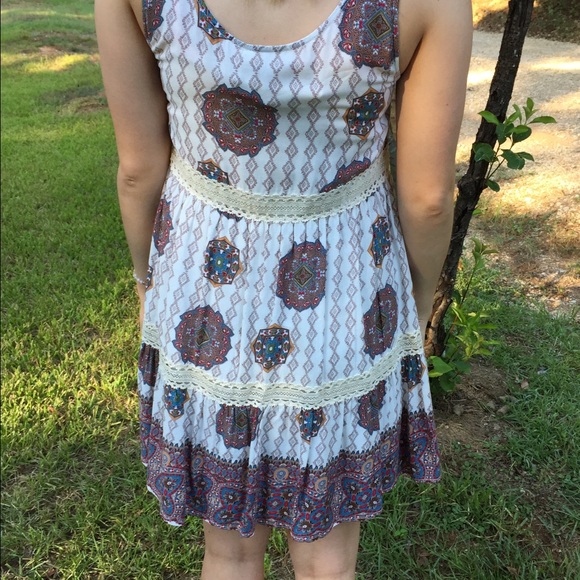 Paisley print ruffle Boho Dress/Top - Picture 3 of 4