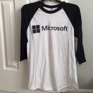 American Apparel "Microsoft" 3/4 sleeve tee