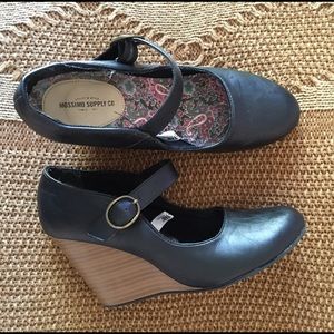 Black, Mary-Jane wedges