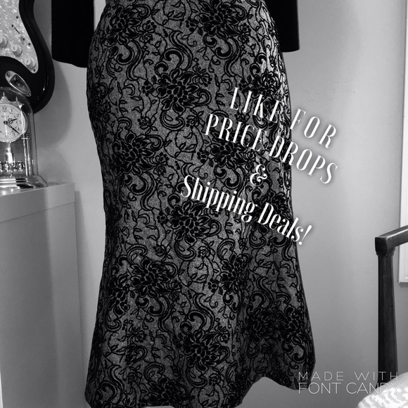 Velvet and Tweed Floral Skirt