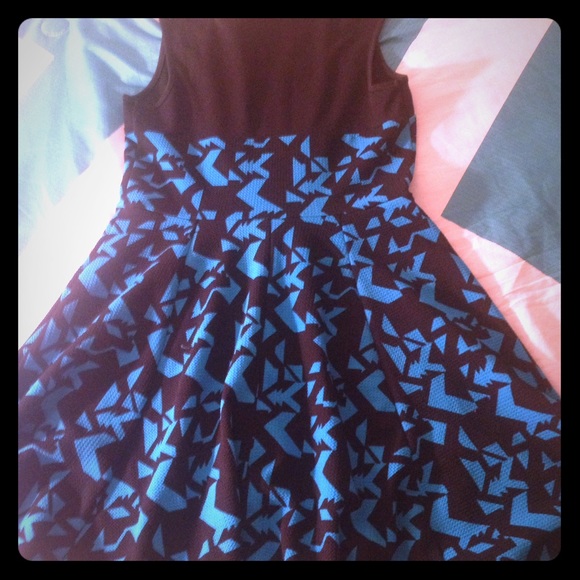 Blue and black dress