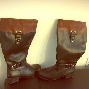 Black and Tan zipper boots