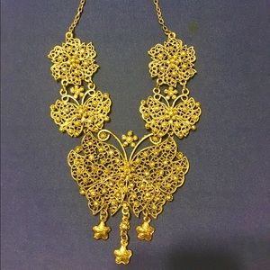 A RARE INDONESIAN ETHNIC BUTTERFLY DESIGN NECKLACE