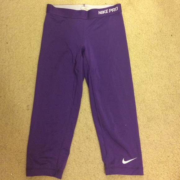 Nike purple dri fit compression capris