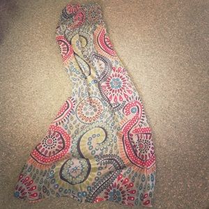 Strapless printed maxi dress