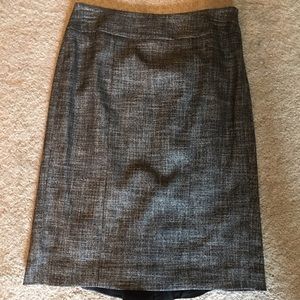 WHBM Black Tweed Pencil Skirt