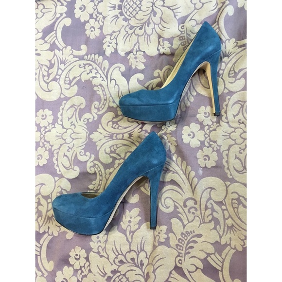 Joan & David Ocean Blue Suede Pumps