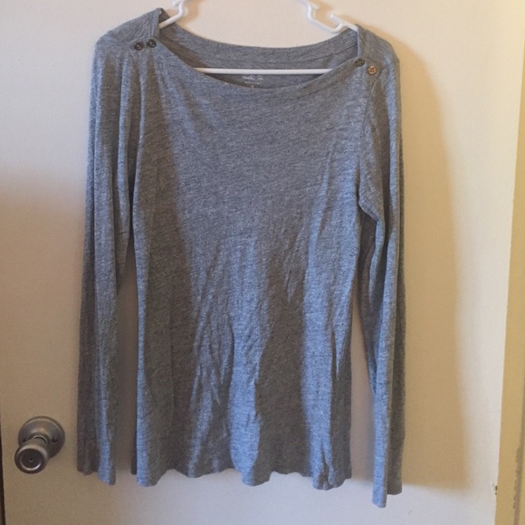 Size medium, gray long-sleeve J. Crew cotton tee