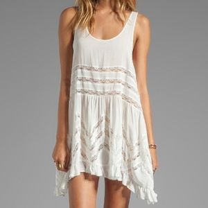 Free People Cream White Trapeze Slip Dress Lace