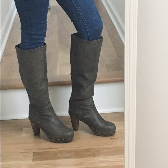 knee high clog boots