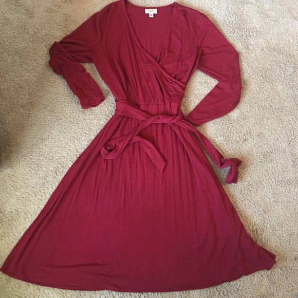 Red long sleeved dress