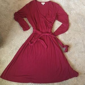 Red long sleeved dress