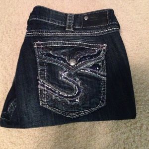 Silver jean capris like new