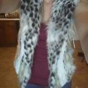 Brand new cheetah print fur vest