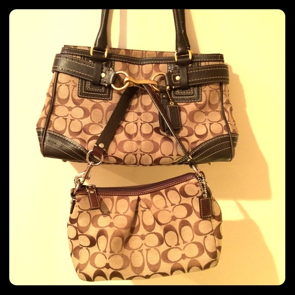Authentic coach bundle! Khaki and brown leather.
