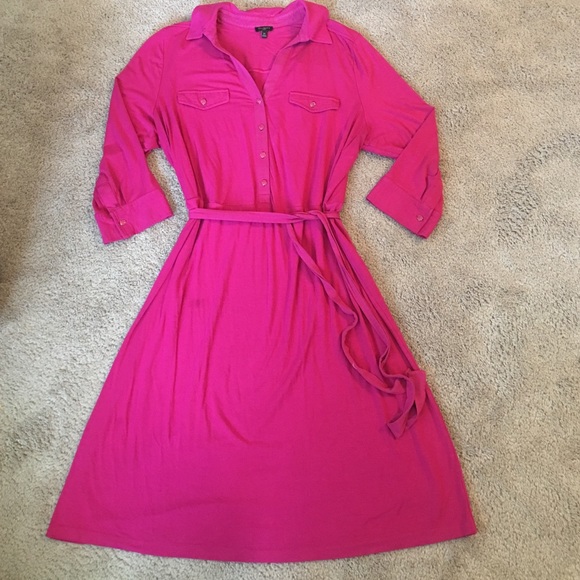 3/4 length sleeve pink dress