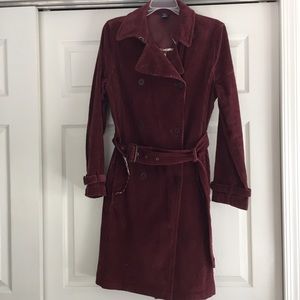 SOLD! Vintage Gap Oxblood Corduroy Trench Coat