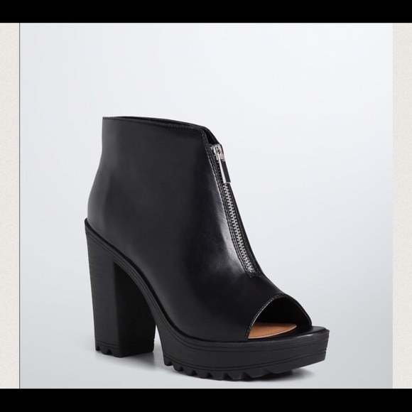 Torrid Zip open toe booties