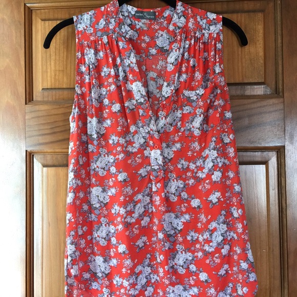 Stitch Fix Market & Spruce Orange Floral Tank- S