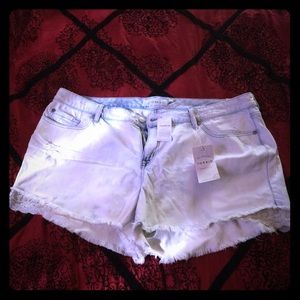 Size 24 Torrid Denim/Lace Shorts BNWT NW