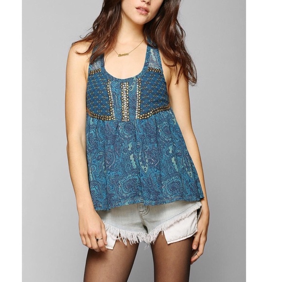 ECOTÉ Paisley Babydoll Top - Picture 2 of 3